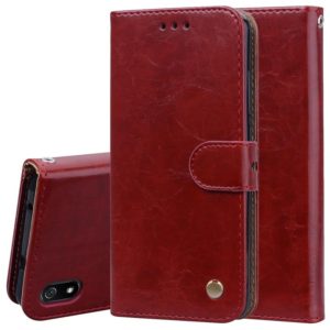 Business Style Oil Wax Texture Horizontal Flip Leather Case for Xiaomi Redmi 7A, with Holder & Card Slots & Wallet(Red) (OEM)