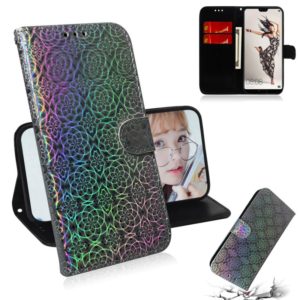 For Huawei P20 Pro Solid Color Colorful Magnetic Buckle Horizontal Flip PU Leather Case with Holder & Card Slots & Wallet & Lanyard(Silver) (OEM)