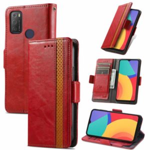For Alcatel 1S (2021) CaseNeo Business Splicing Dual Magnetic Buckle Horizontal Flip PU Leather Case with Holder & Card Slots & Wallet(Red) (OEM)