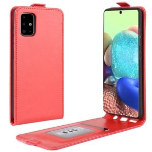 For Galaxy A71 5G R64 Texture Single Vertical Flip Leather Protective Case with Card Slots & Photo Frame(Red) (OEM)
