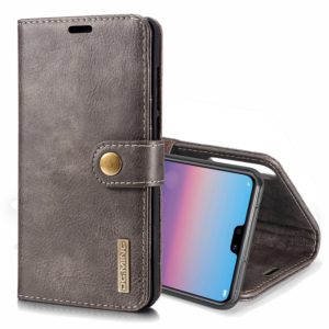 Crazy Horse Texture Flip Detachable Magnetic Leather Case for Huawei P20 Pro, with Holder & Card Slots & Wallet(Grey) (DG.MING) (OEM)