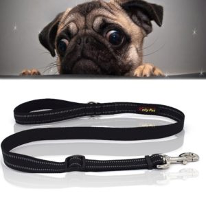 Pet Dogs Nylon Night Reflective Breathable Handheld Traction Lead Leash, Size: M, Adjustable Range: 2.5*(100-140cm)(Black) (OEM)