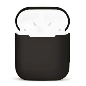 Portable Wireless Bluetooth Earphone Silicone Protective Box Anti-lost Dropproof Storage Bag for Apple AirPods 1/2(Earphone is not Included)(Black) (OEM)