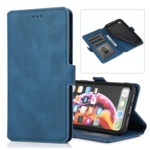 For iPhone XR Retro Magnetic Closing Clasp Horizontal Flip Leather Case with Holder & Card Slots & Photo Frame & Wallet(Navy Blue) (OEM)