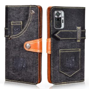 For Xiaomi Redmi Note 10 Pro 5G Denim Horizontal Flip Leather Case with Holder & Card Slot & Wallet(Black) (OEM)