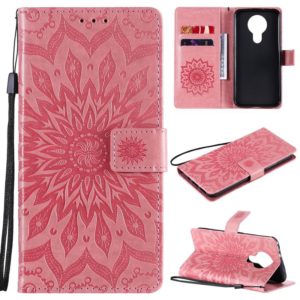 For Nokia 3.4 Sun Embossing Pattern Horizontal Flip Leather Case with Card Slot & Holder & Wallet & Lanyard(Pink) (OEM)