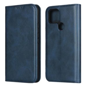 For Google Pixel 4a 5G Calf Texture Magnetic Horizontal Flip Leather Case with Holder & Card Slots & Wallet(Blue) (OEM)
