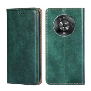For Honor Magic4 Gloss Oil Solid Color Magnetic Flip Leather Phone Case(Green) (OEM)