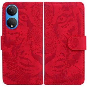 For Honor X7 Tiger Embossing Pattern Horizontal Flip Leather Phone Case(Red) (OEM)