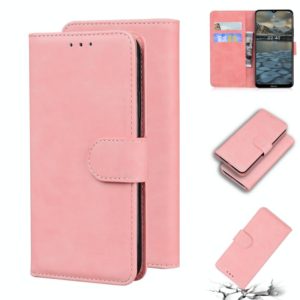 For Nokia 2.4 Skin Feel Pure Color Flip Leather Phone Case(Pink) (OEM)