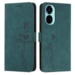 For Tecno Camon 19 Skin Feel Heart Pattern Leather Phone Case(Green) (OEM)