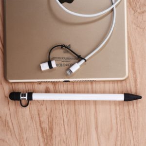 For Apple Pencil / iPad Pro 3 in 1 Anti-lost (Pencil Cap + Pencil Point + Adapter) TouchPen Silicone Protective Set(Black) (OEM)