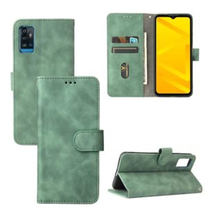 For ZTE Blade A71 Solid Color Skin Feel Magnetic Buckle Horizontal Flip Calf Texture PU Leather Case with Holder & Card Slots & Wallet(Green) (OEM)