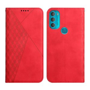 For Motorola Moto G71 5G Diamond Splicing Skin Feel Magnetic Leather Phone Case(Red) (OEM)