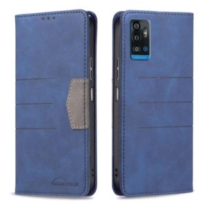 For ZTE Blade A71 Magnetic Splicing Leather Phone Case(Blue) (OEM)