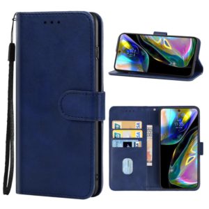For Motorola Moto G82 Leather Phone Case(Blue) (OEM)