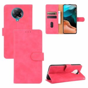 For Xiaomi Redmi K30 Pro Solid Color Skin Feel Magnetic Buckle Horizontal Flip Calf Texture PU Leather Case with Holder & Card Slots & Wallet(Rose Red) (OEM)