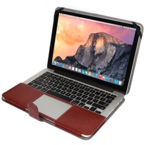 Notebook Leather Case with Snap Fastener for 15.4 inch MacBook Pro Retina(Brown) (OEM)