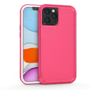 For iPhone 12 Pro Max 360 All-inclusive Shockproof Precise Hole PC + TPU Protective Case(Rose Red) (OEM)