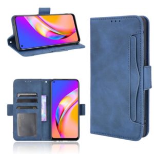 For OPPO A94 4G/F19 Pro 4G/Reno5 F/Reno5 Lite Skin Feel Calf Pattern Horizontal Flip Leather Case with Holder & Card Slots & Photo Frame(Blue) (OEM)