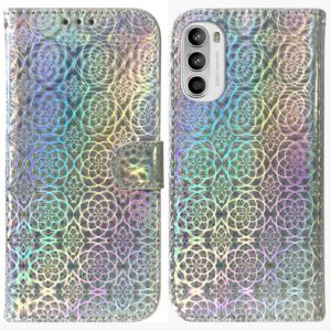 For Motorola Moto G62 5G Colorful Magnetic Buckle Leather Phone Case(Silver) (OEM)