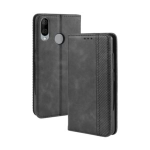 Magnetic Buckle Retro Crazy Horse Texture Horizontal Flip Leather Case for Wiko VIEW 3 LITE , with Holder & Card Slots & Photo Frame(Black) (OEM)
