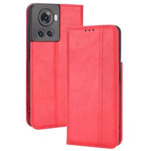 For OnePlus Ace 5G / 10R Magnetic Buckle Retro Texture Leather Phone Case(Red) (OEM)