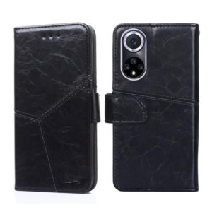 For Huawei nova 9 Geometric Stitching Horizontal Flip Leather Phone Case(Black) (OEM)