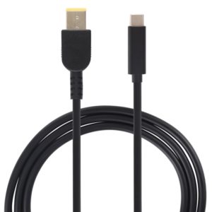 USB-C / Type-C to Big Square Male Laptop Power Charging Cable for Lenovo, Cable Length: about 1.5m(Black) (OEM)