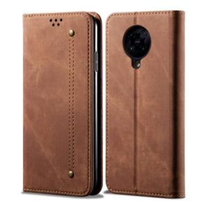 For Xiaomi Redmi K30 Pro / POCO F2 Denim Texture Casual Style Horizontal Flip Leather Case with Holder & Card Slots & Wallet(Brown) (OEM)