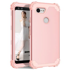 For Google Pixel 3 3 in 1 Shockproof PC + Silicone Protective Case(Rose Gold) (OEM)