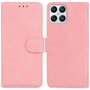 For Honor X8 Skin Feel Pure Color Flip Leather Phone Case(Pink) (OEM)