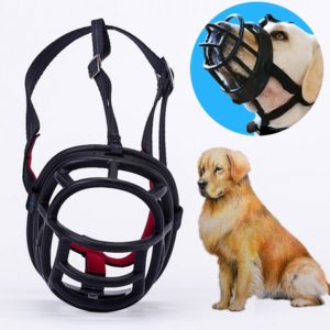 Dog Muzzle Prevent Biting Chewing and Barking Allows Drinking and Panting, Size: 12.5*12.5*15.4cm(Black) (OEM)