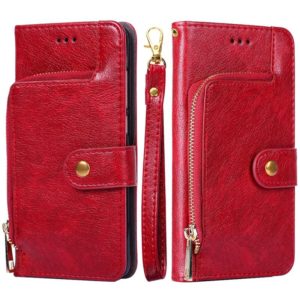 For ZTE Axon 30 Pro 5G Zipper Bag PU + TPU Horizontal Flip Leather Case with Holder & Card Slot & Wallet & Lanyard(Red) (OEM)