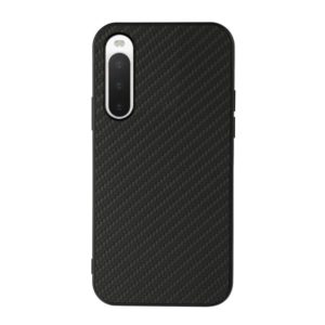 For Sony Xperia 10 IV Carbon Fiber Skin PU + PC + TPU Shockprof Protective Phone Case(Black) (OEM)