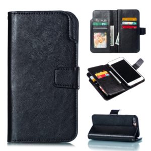 Litchi Texture Horizontal Flip Leather Case for iPhone 7 Plus, with Nine Card Slots & Wallet & Photo Frame(Black) (OEM)