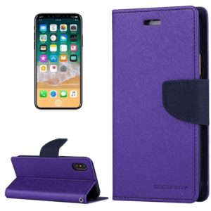 For iPhone X / XS GOOSPERY FANCY DIARY Cross Texture Horizontal Flip Leather Case with Card Slots & Wallet & Holder(Purple) (OEM)