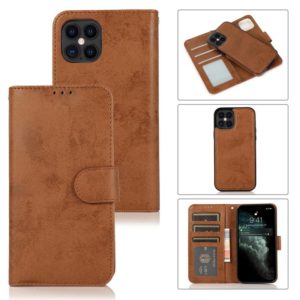 For iPhone 12 Pro Max KLT888-2 Retro 2 in 1 Detachable Magnetic Horizontal Flip TPU + PU Leather Case with Holder & Card Slots & Photo Frame & Wallet(Brown) (OEM)