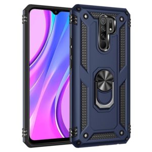 For Xiaomi Redmi 9 Shockproof TPU + PC Protective Case with 360 Degree Rotating Holder(Blue) (OEM)