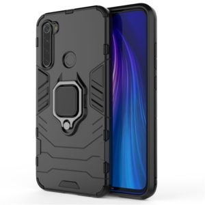 For Redmi Note8 Pro PC + TPU Shockproof Protective Case with Magnetic Ring Holder(Black) (OEM)
