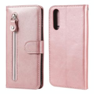 For Sony Xperia 10 II Fashion Calf Texture Zipper Horizontal Flip Leather Case with Holder & Card Slots & Wallet Function(Rose Gold) (OEM)