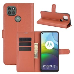 For Motorola Moto G9 Power Litchi Texture Horizontal Flip Protective Case with Holder & Card Slots & Wallet(Brown) (OEM)