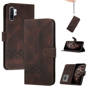 For Huawei P30 Pro Cubic Skin Feel Flip Leather Phone Case(Dark Brown) (OEM)