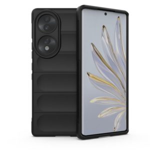 For Honor 70 5G Magic Shield TPU + Flannel Phone Case(Black) (OEM)