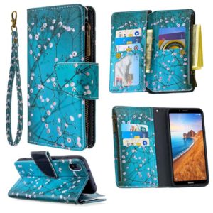 For Xiaomi Redmi 7A Colored Drawing Pattern Zipper Horizontal Flip Leather Case with Holder & Card Slots & Wallet(Plum Blossom) (OEM)
