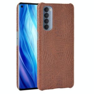 For OPPO Reno4 Pro 4G (Foreign India version) Shockproof Crocodile Texture PC + PU Case(Brown) (OEM)