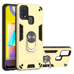For Samsung Galaxy M31 2 in 1 Armour Series PC + TPU Protective Case with Ring Holder(Gold) (OEM)
