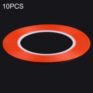 10 PCS 1mm Width Double Sided Adhesive Sticker Tape, Length: 25m(Red) (OEM)