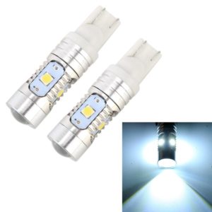 2 PCS T10 / W5W / 168 / 194 DC12V / 4.5W / 6000K / 360LM 6LEDs SMD-3030 Car Clearance Light, with Projector Lens Light (White Light) (OEM)