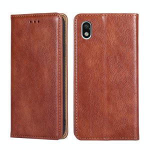 For Sony Xperia Ace III Gloss Oil Solid Color Magnetic Flip Leather Phone Case(Brown) (OEM)